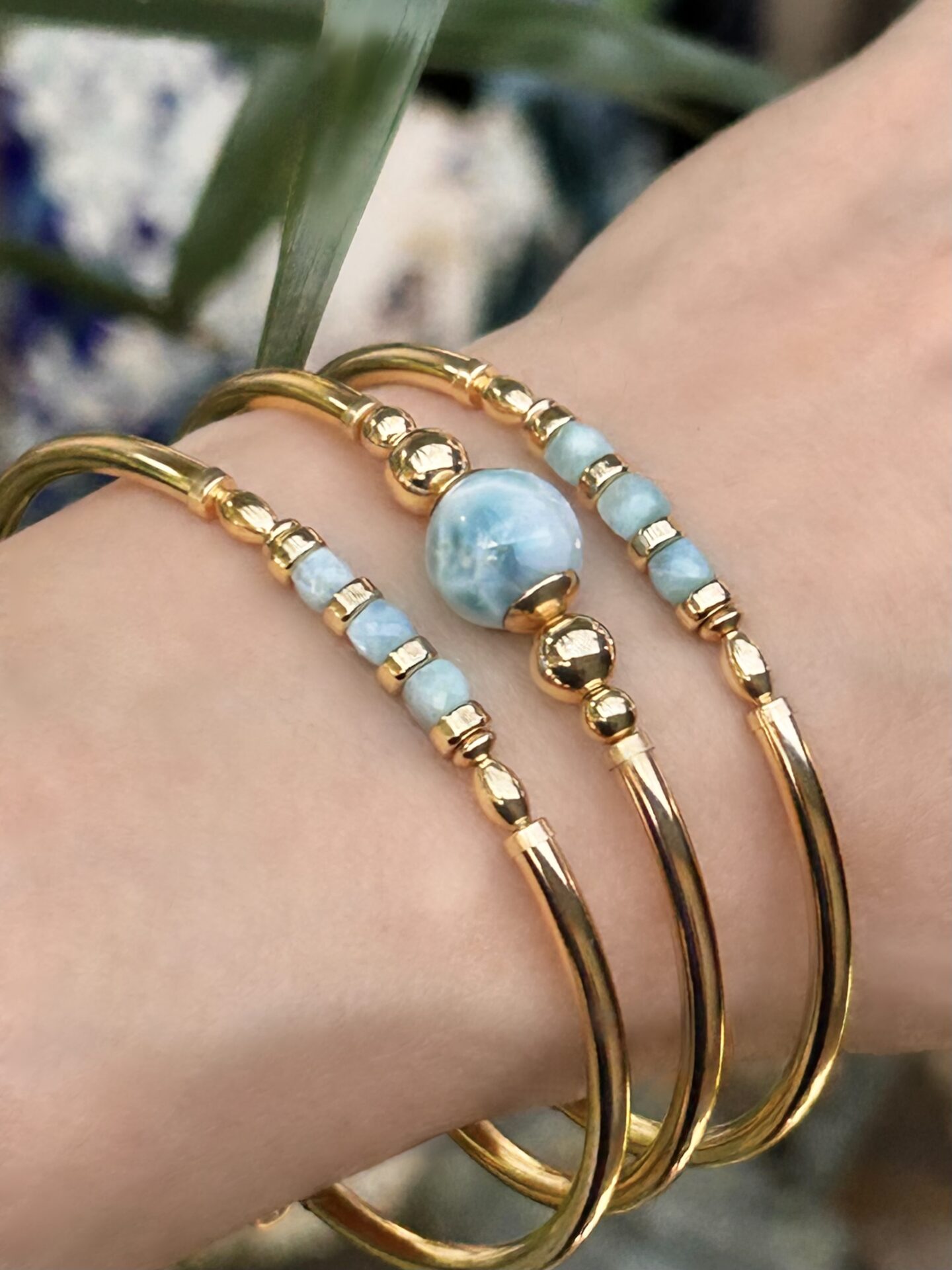Larimar Pia Gold Filled Bracelet - Image 3