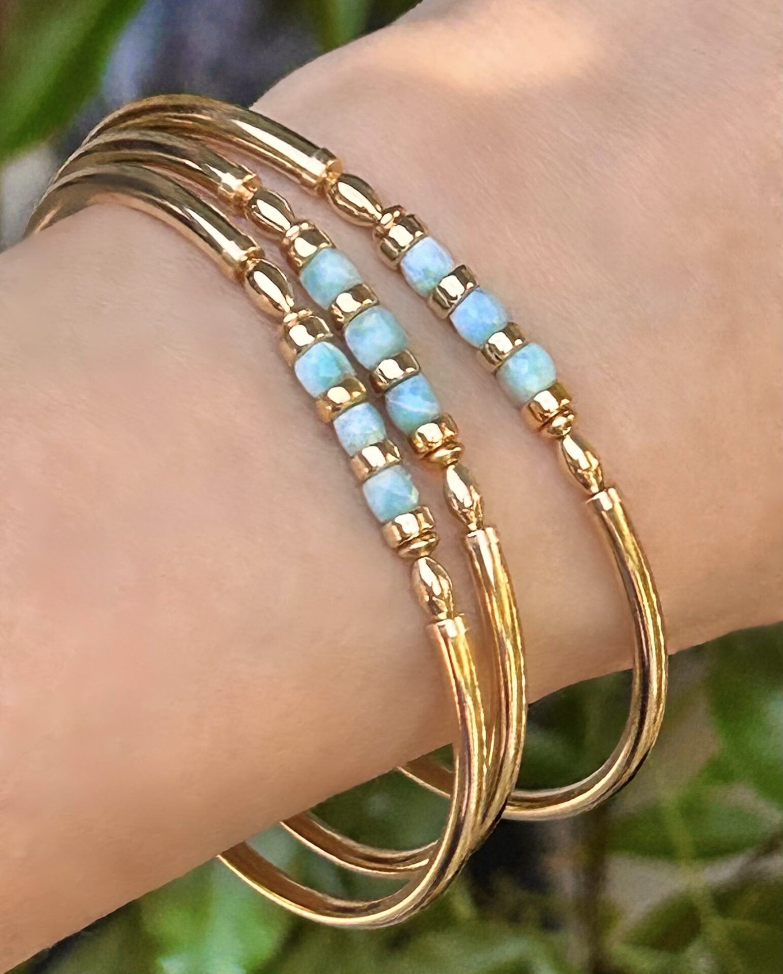 Larimar Pia Gold Filled Bracelet