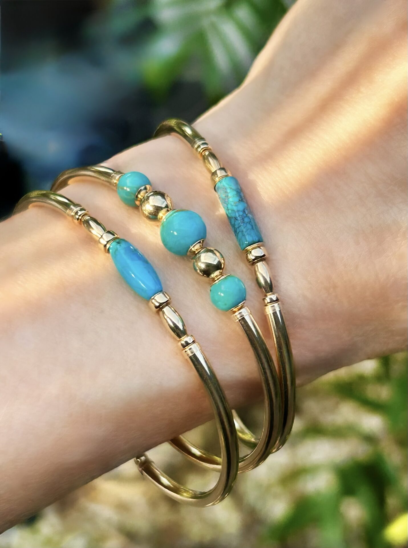 Turquoise Classic Gold Filled Bracelet - Image 3