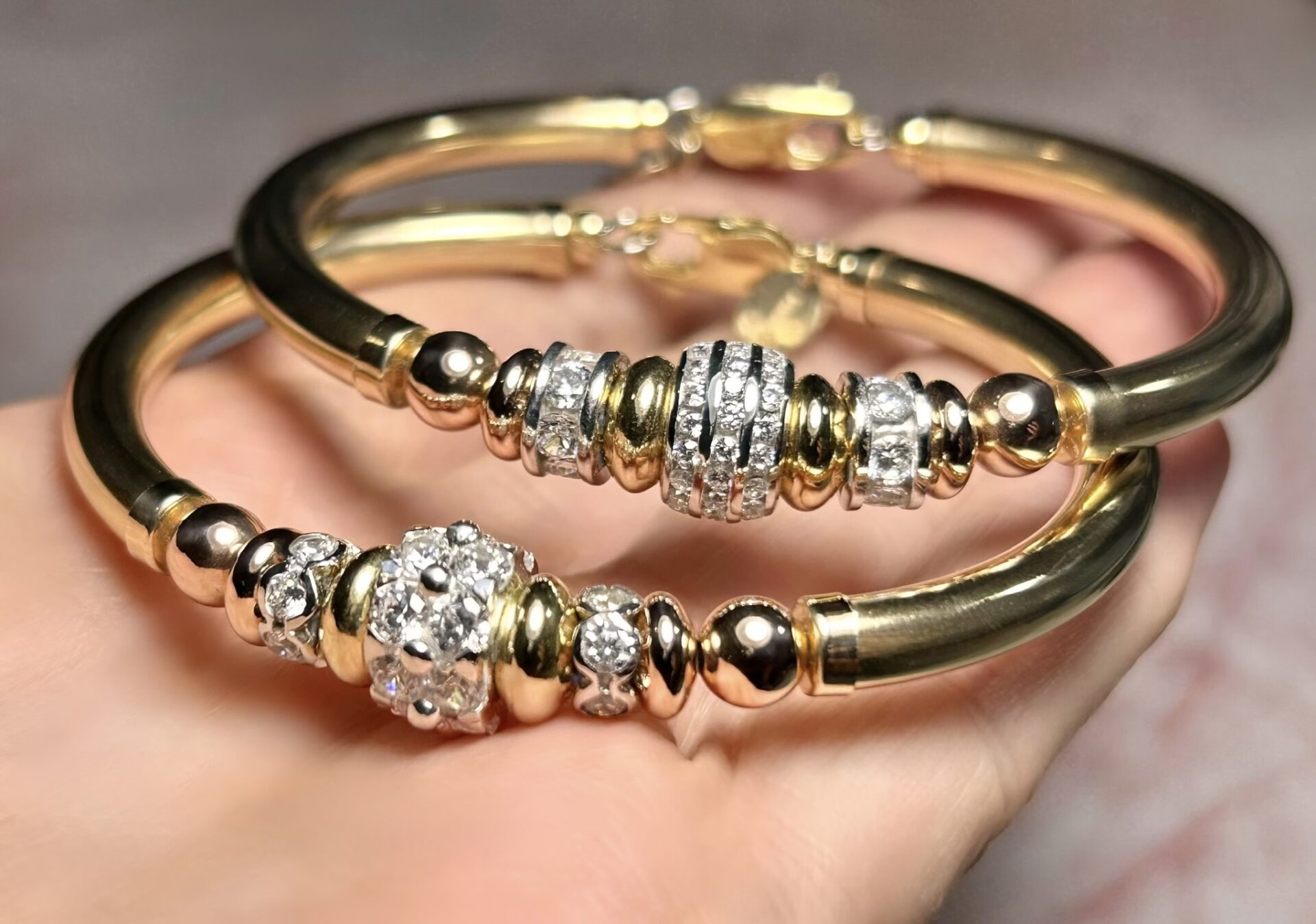 Anne Cz Wide Band Gold Filled Bracelet - Image 2