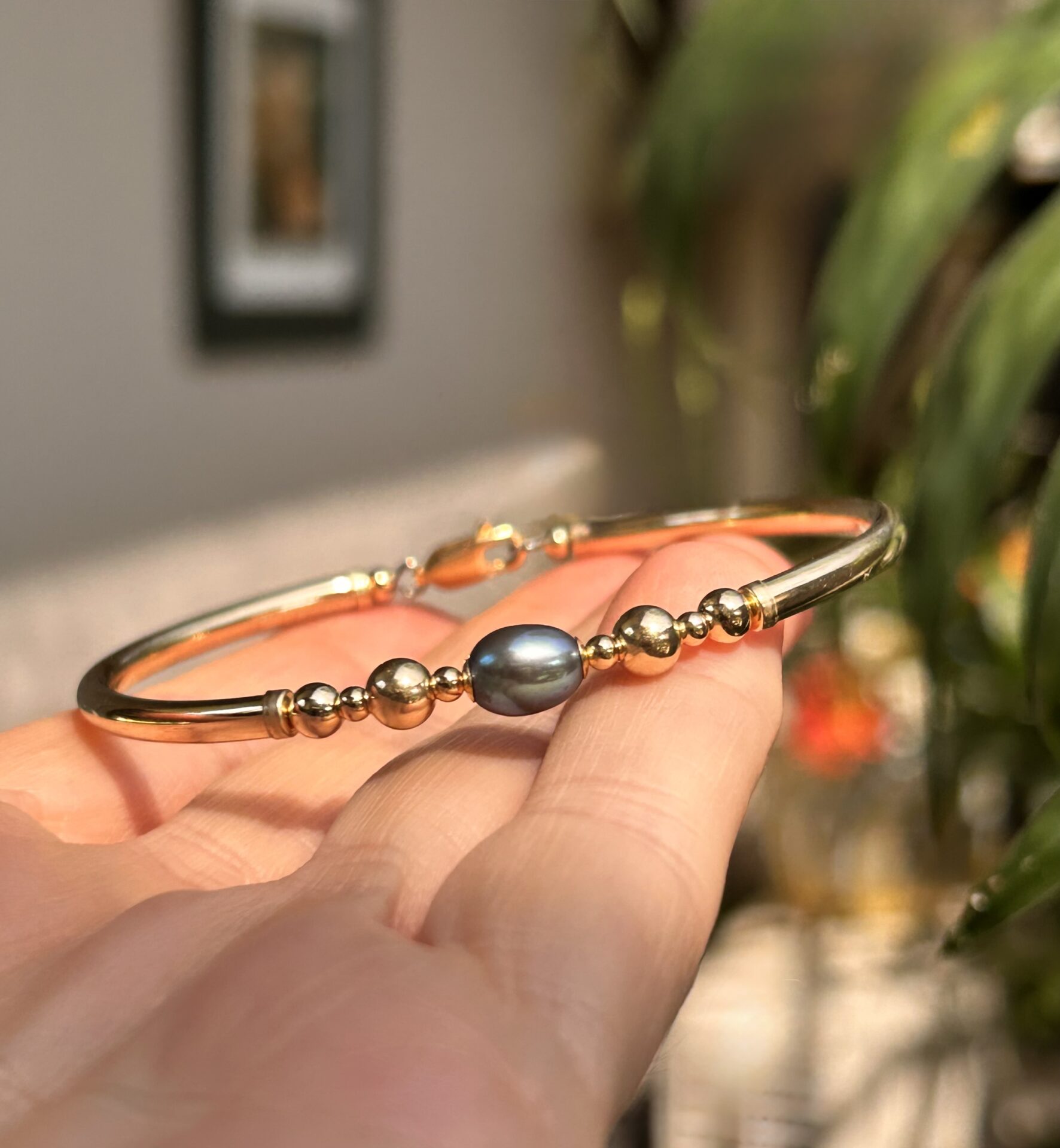 Holli Black Pearl Gold Filled Bracelet - Image 2