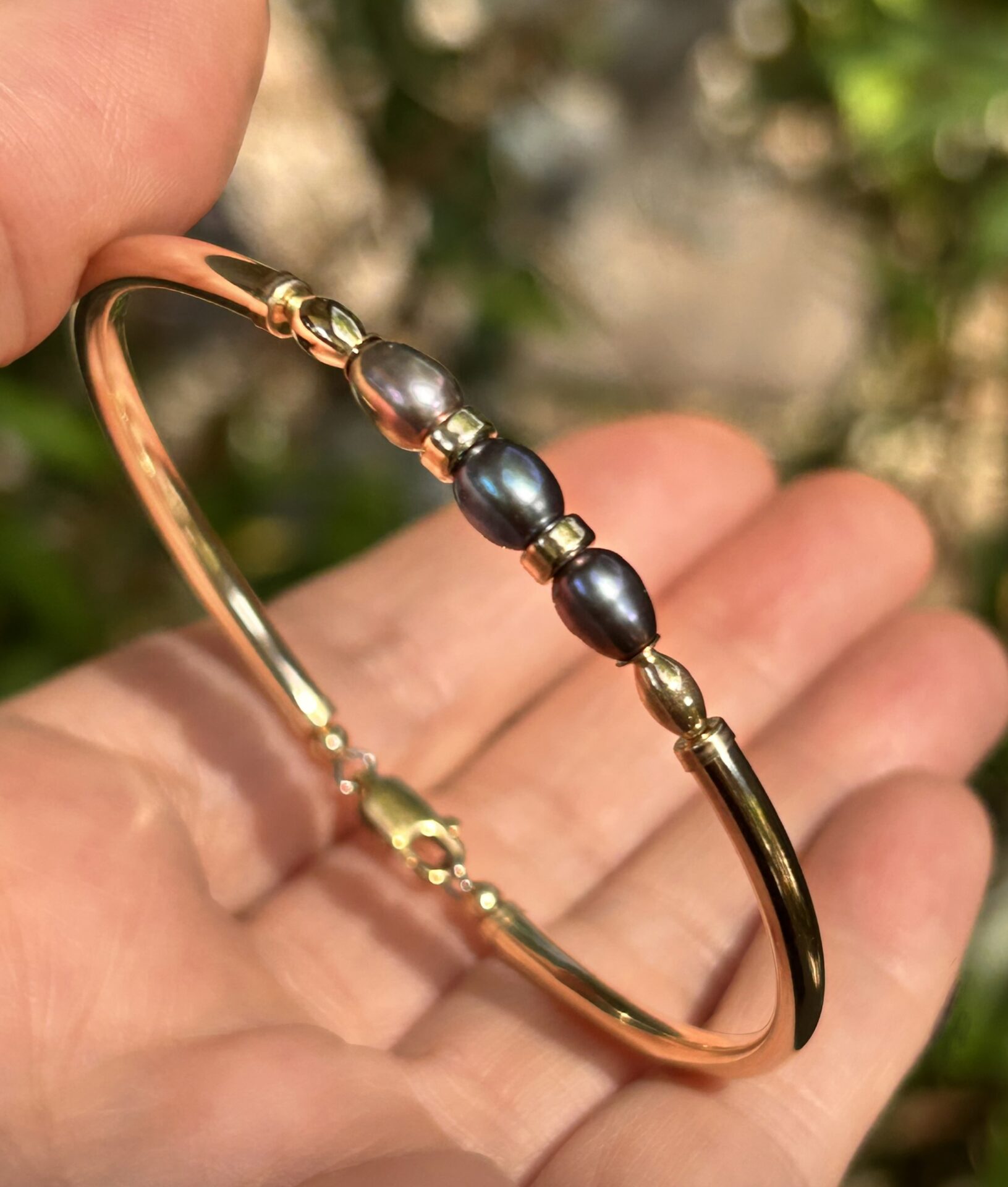 Pia Black Pearl Gold Filled Bracelet - Image 4