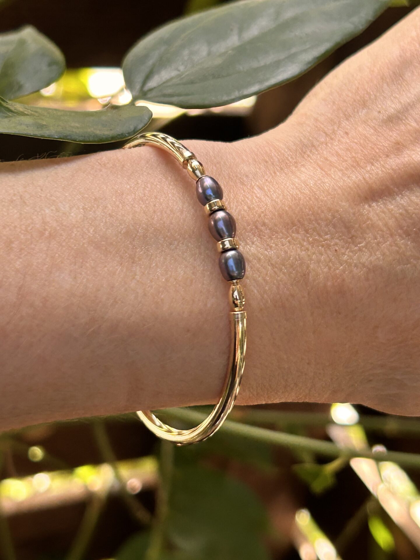 Pia Black Pearl Gold Filled Bracelet - Image 2