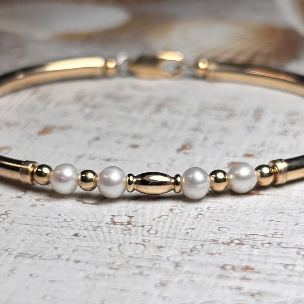 Abbie White Pearl 14K Gold Filled Bracelet
