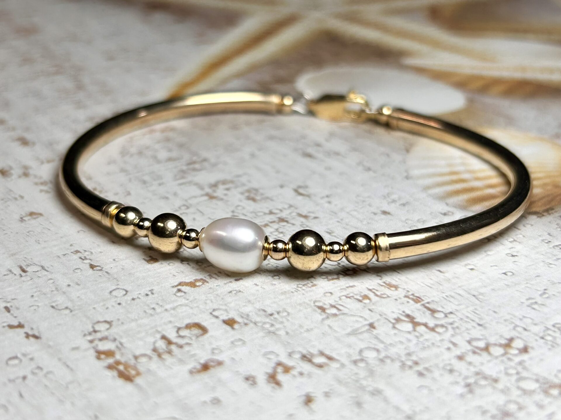 Hollie White Pearl Gold Filled Bracelet
