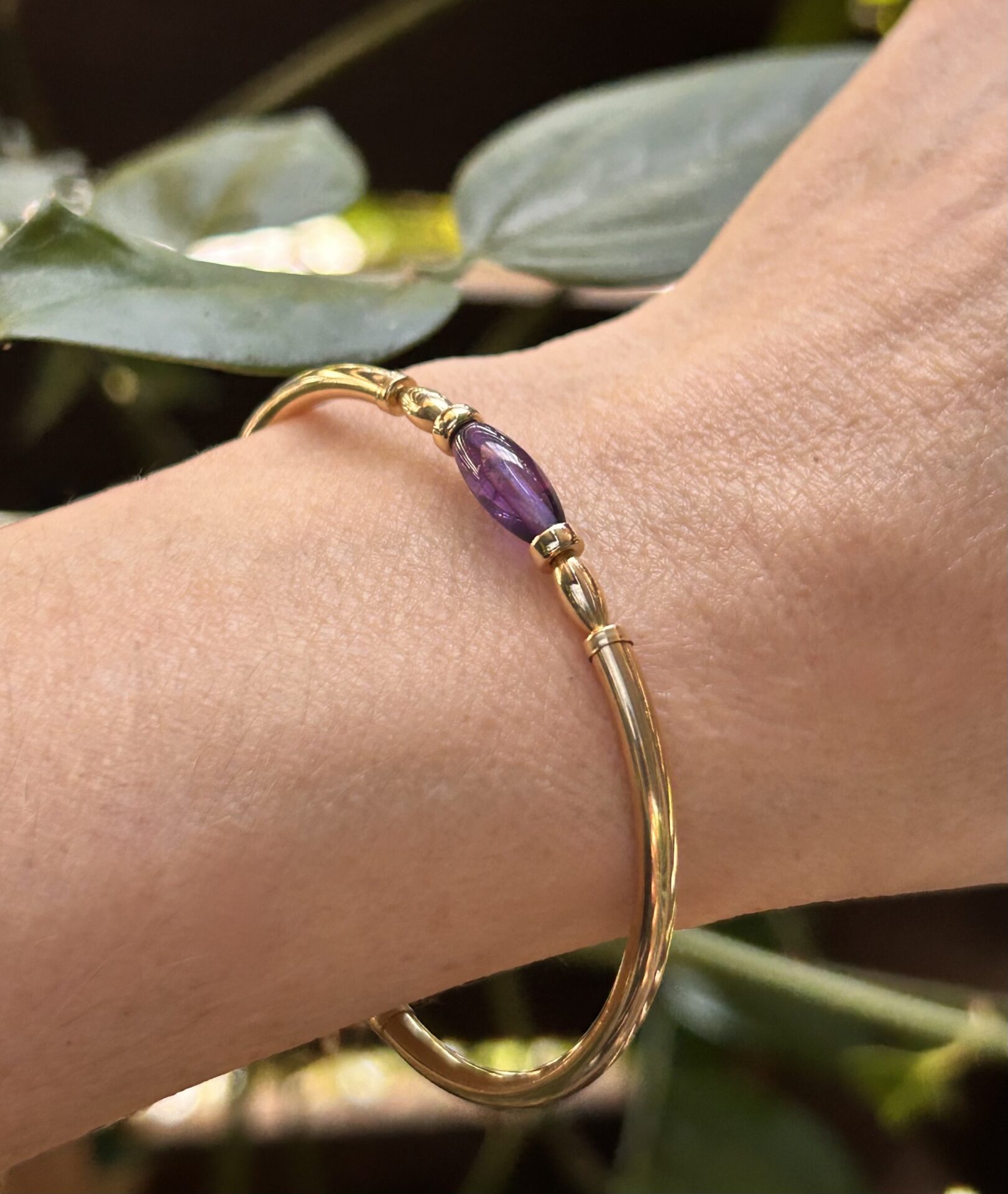 Amethyst Oval Gold Filled Bracelet - Image 2