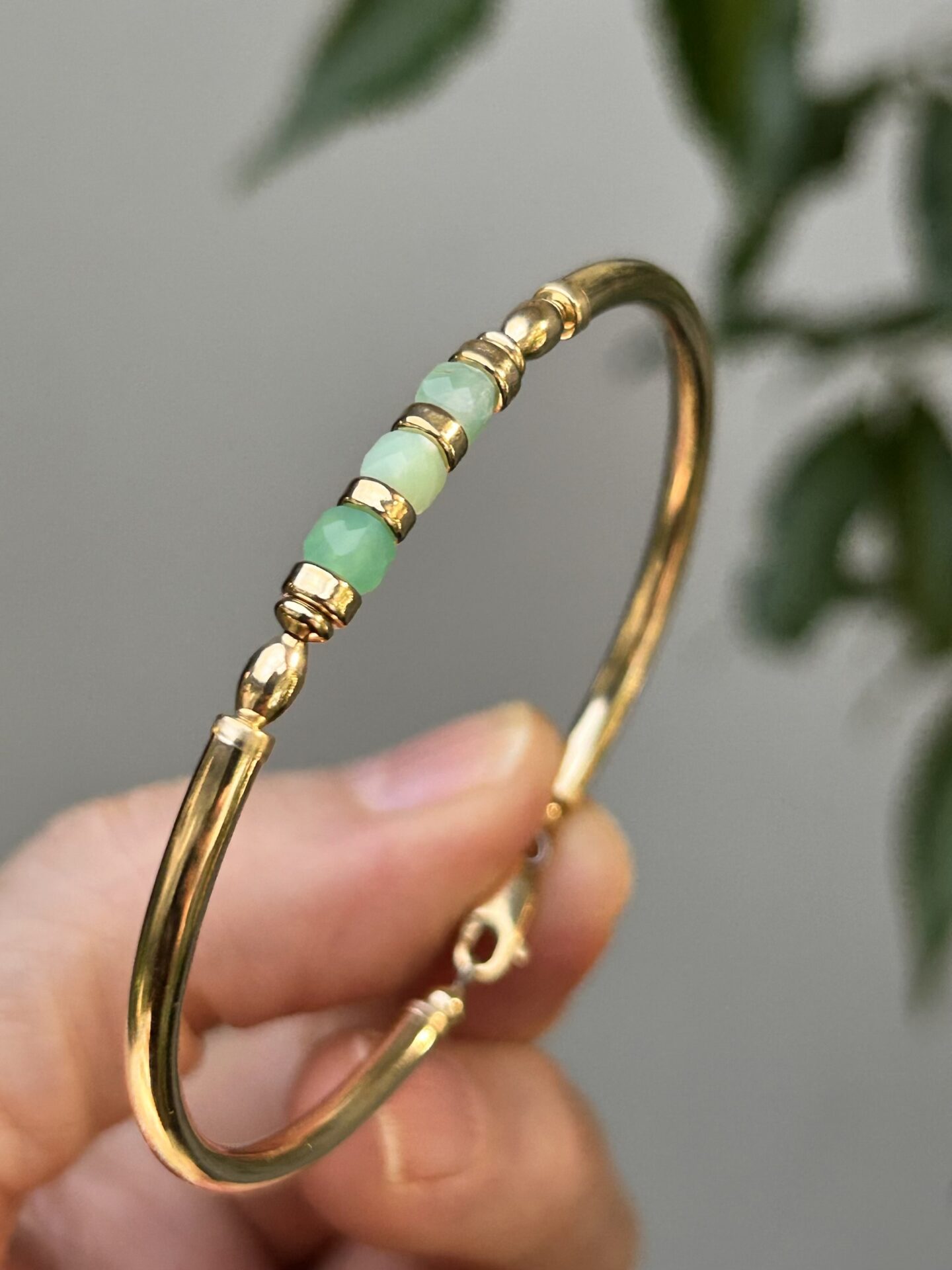 Chrysoprase Pia Gold Filled Bracelet