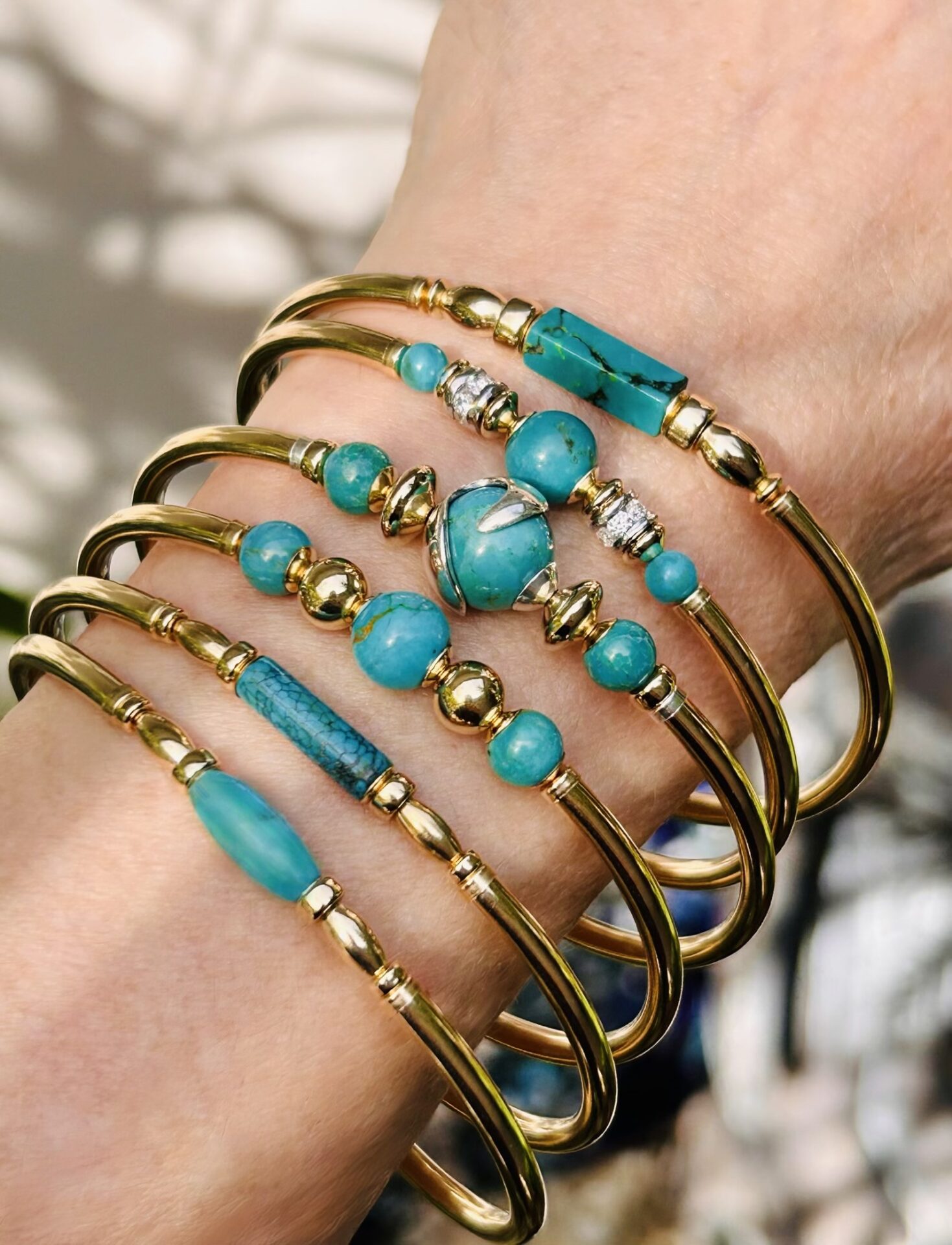 Turquoise Oval Gold Filled Bracelet - Image 4