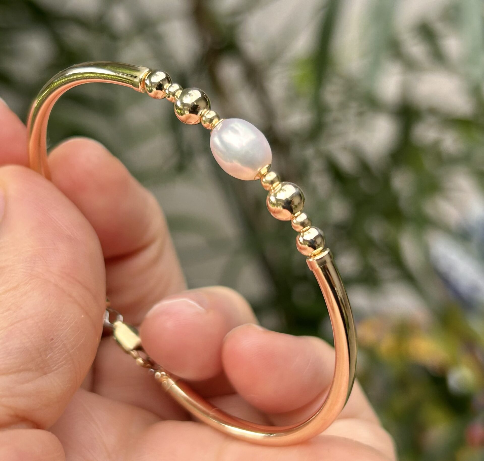 Hollie White Pearl Gold Filled Bracelet - Image 3
