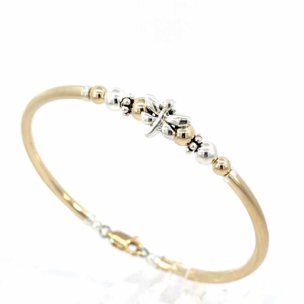 Dragonfly 14K Gold Filled and Sterling Silver Bracelet
