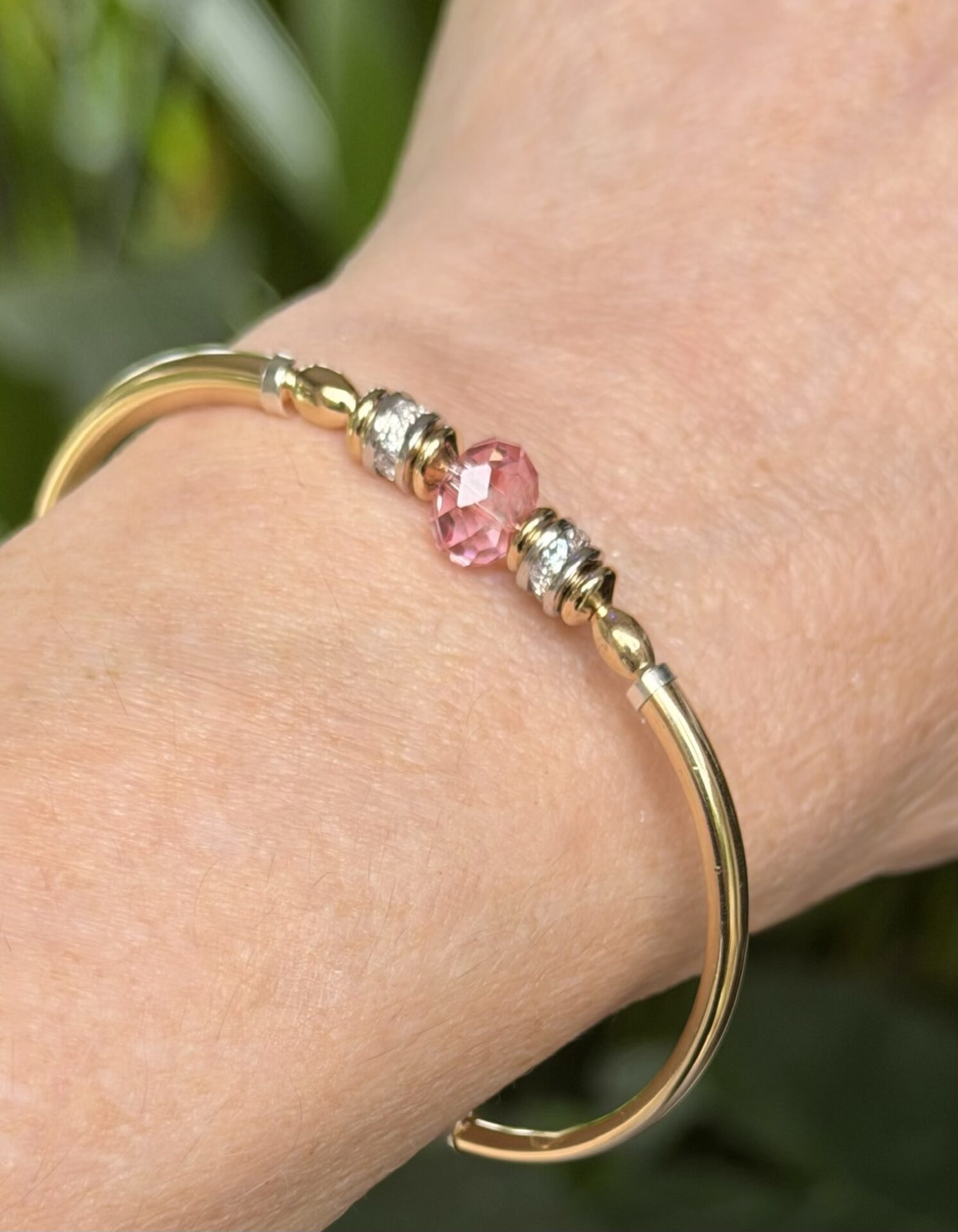 Carla Austrian Crystal Pink Gold Filled Bracelet - Image 2