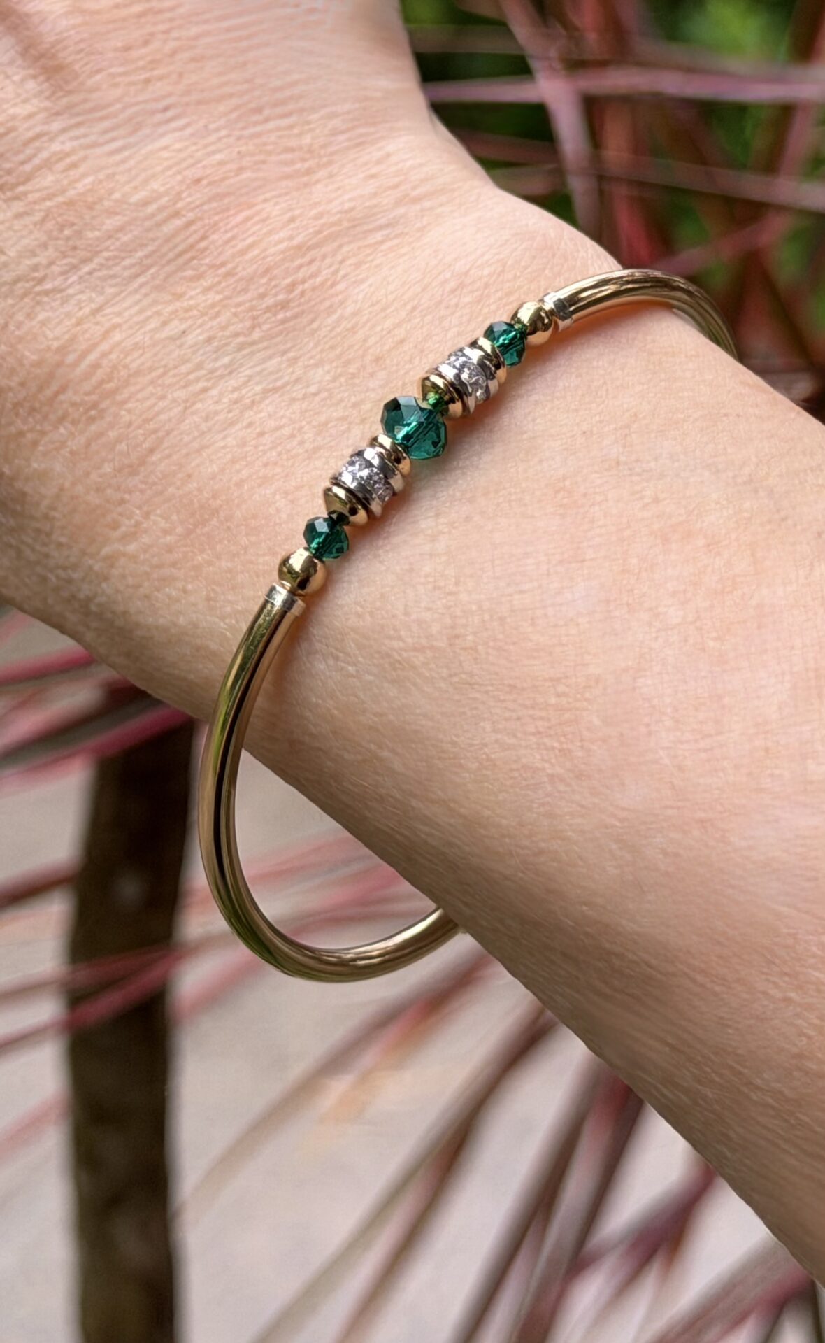 Vienna Emerald Austrian Crystal Gold Filled Bracelet - Image 2