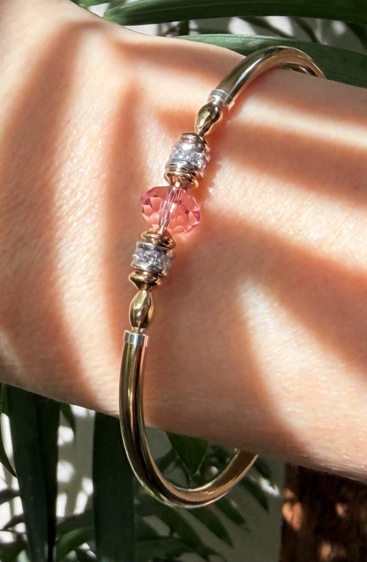 Carla Austrian Crystal Pink Gold Filled Bracelet - Image 3