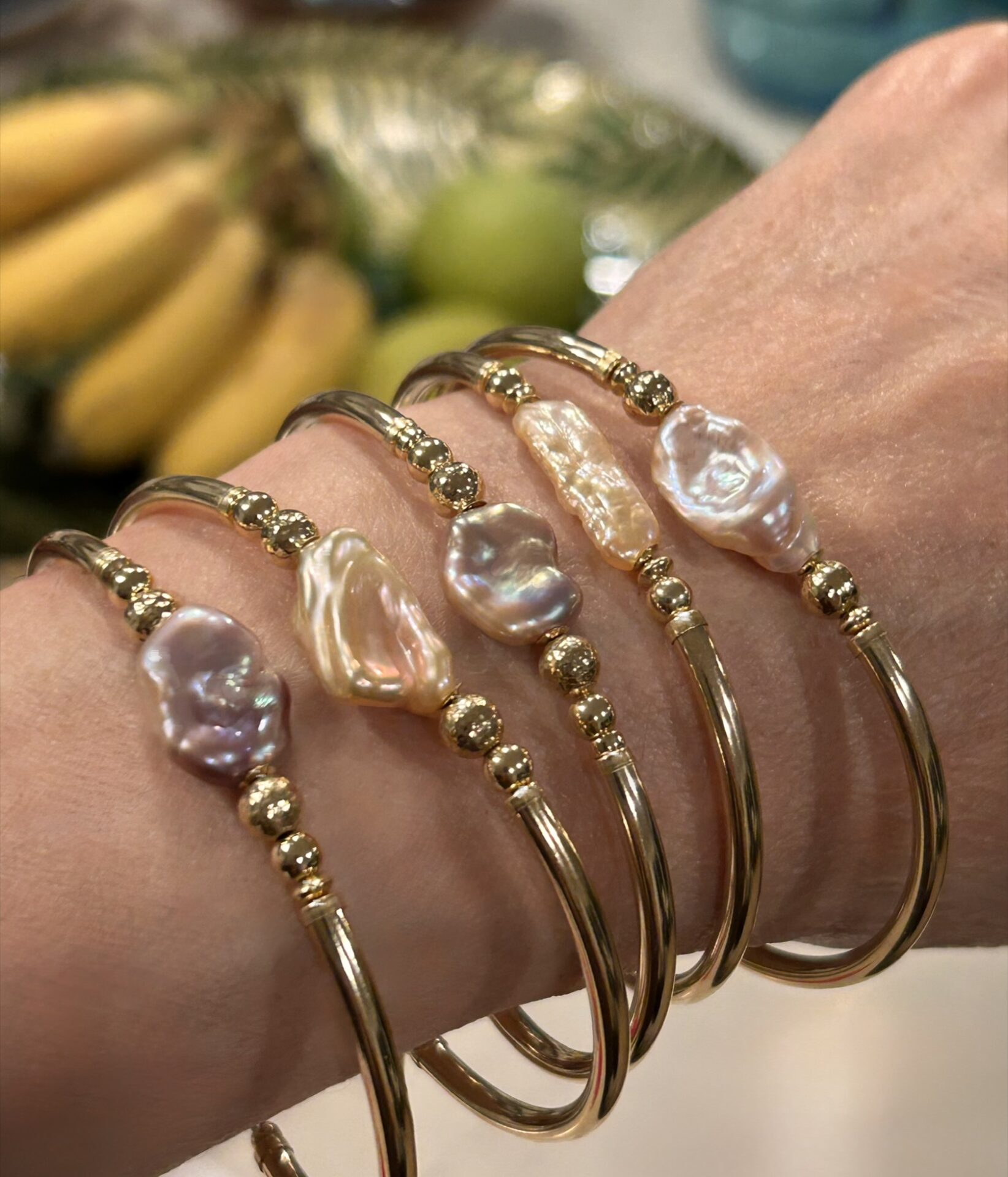 Keshi Pink Pearl Gold Filled Bracelet - Image 5