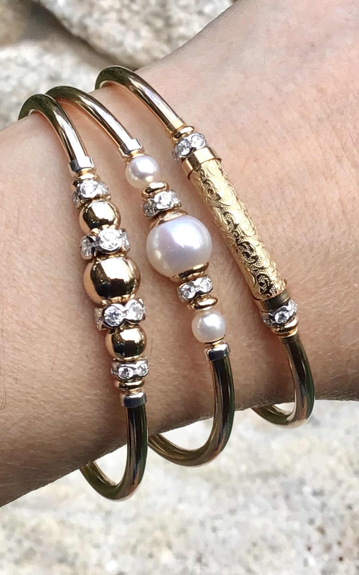 Bella White Pearl Gold Filled Bracelet - Image 3