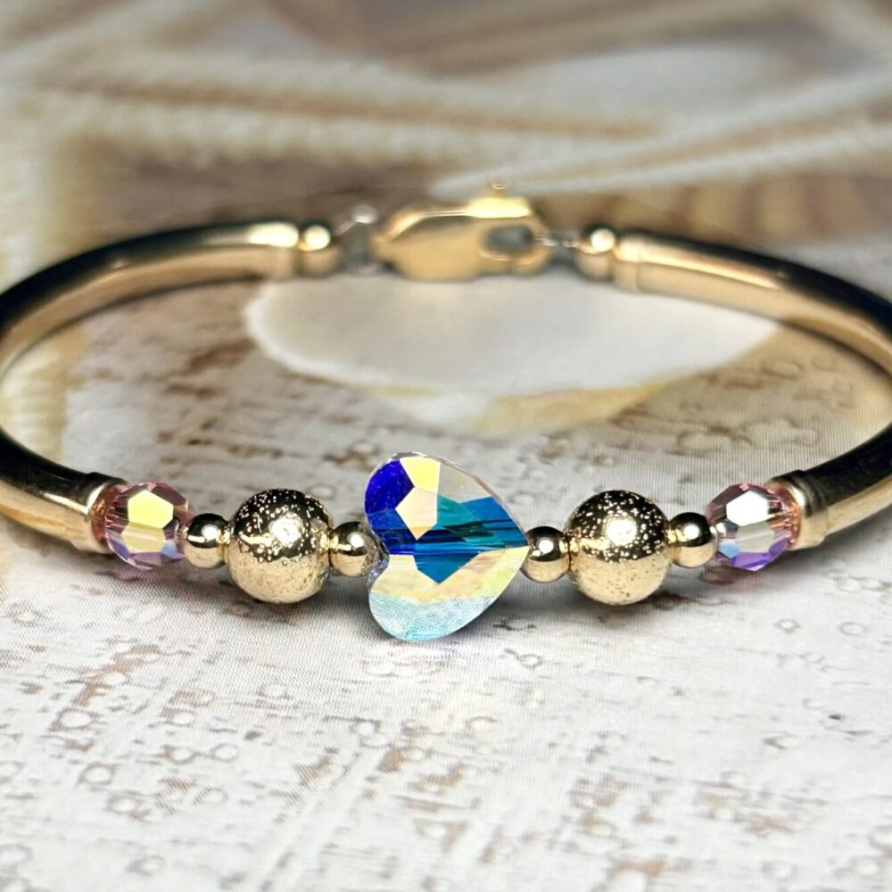 Baby Crystal Heart 14K Gold Filled Bracelet.