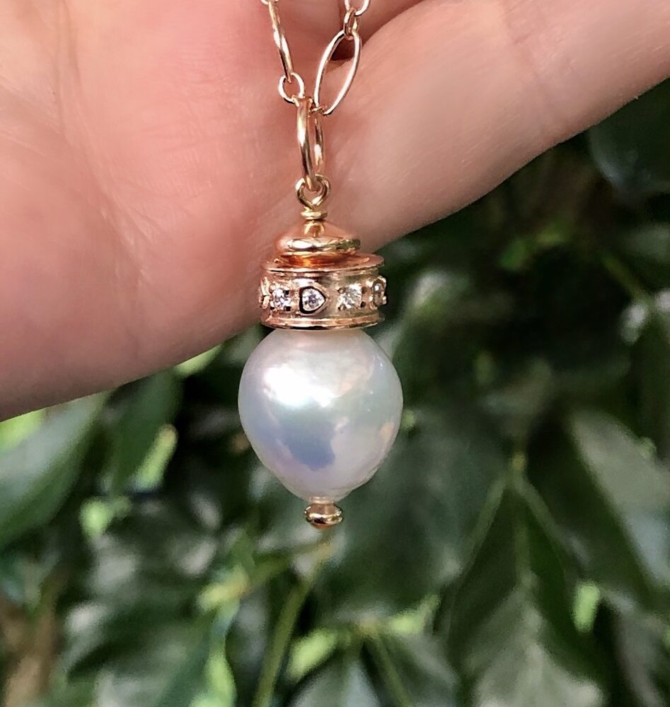 White Pearl Ari 14K Gold Filled Drop