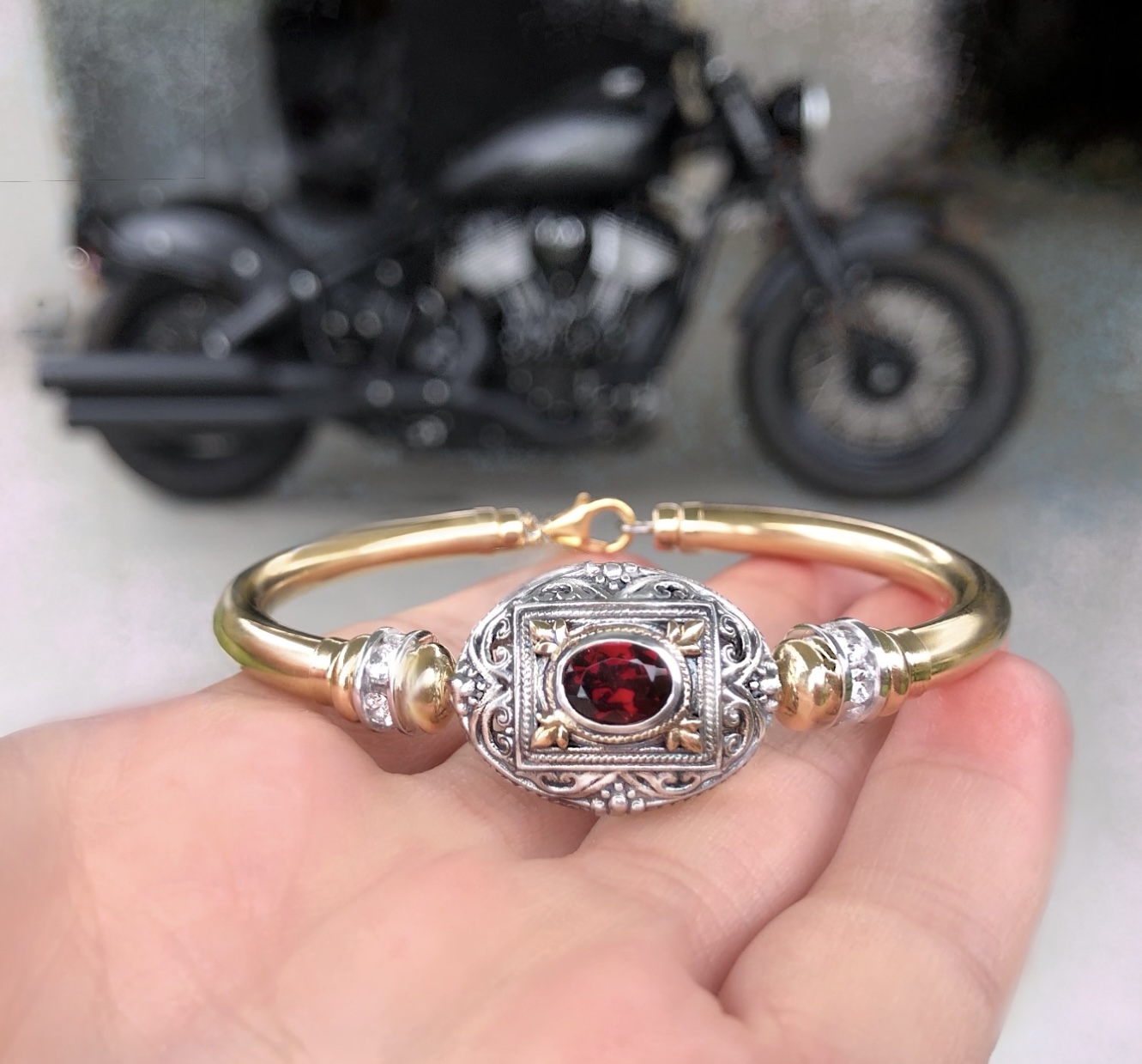 Gabriella Garnet Gold Filled Bracelet - Image 7