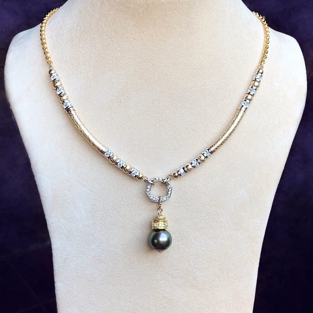 Tahitian Pearl Ari 14K Gold Filled Necklace