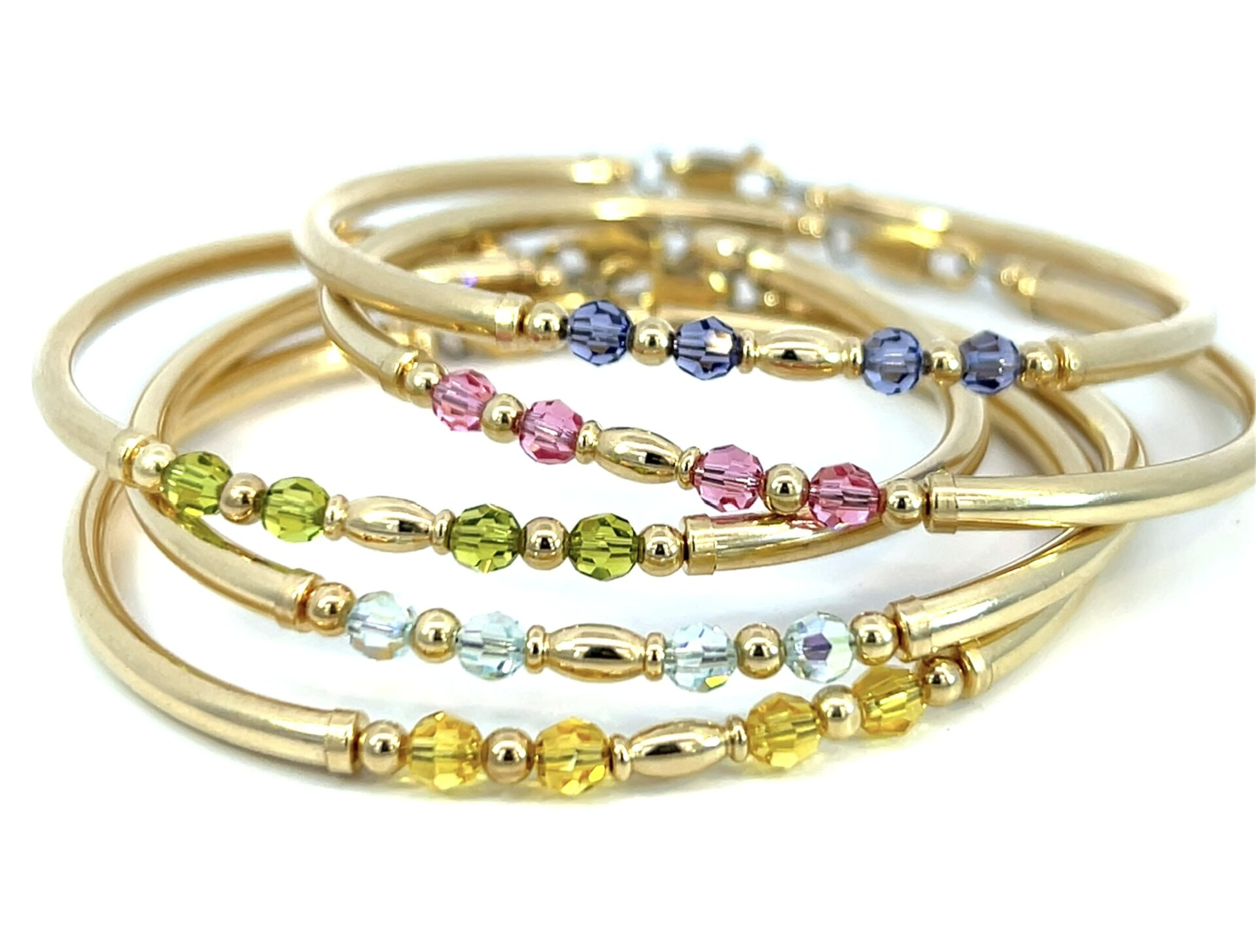 Abbie Peridot Austrian Crystal Gold Filled Bracelet - Image 2