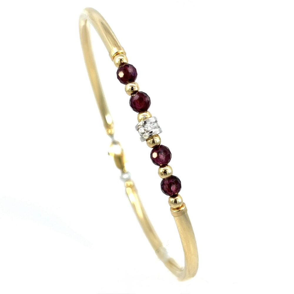 Garnet Nikki 14K Gold Filled Bracelet with 925 Silver Cubic Zirconia