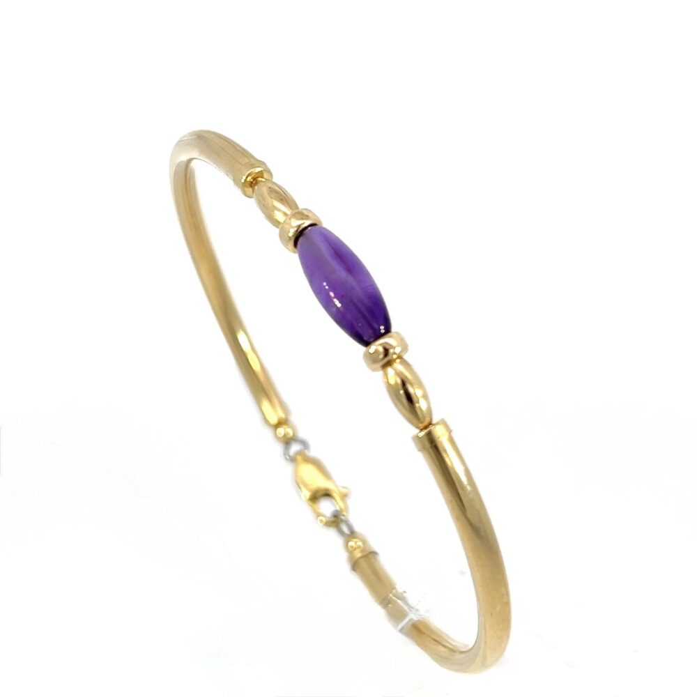 Amethyst Oval 14K Gold Filled Bracelet