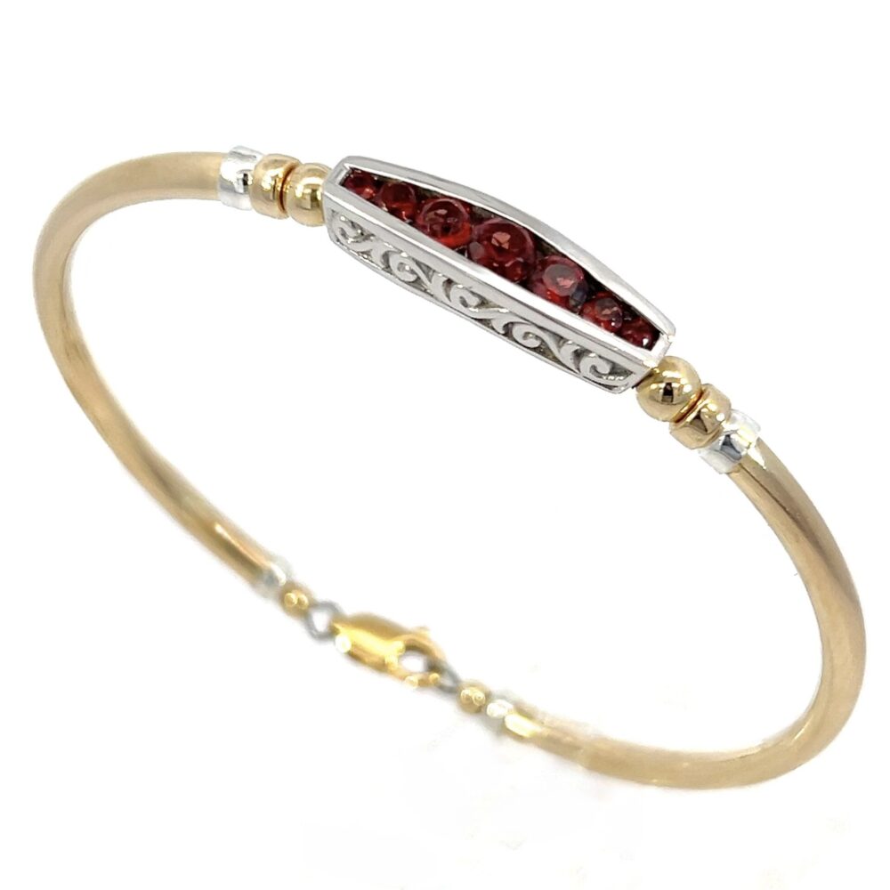Garnet Emilie Gold Filled Bracelet