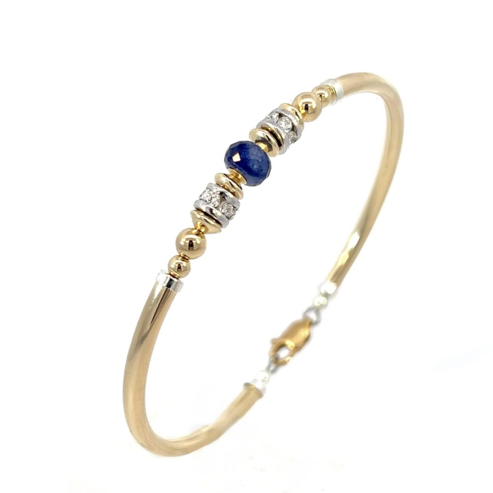 Sapphire Eliza Sterling Silver CZ and 14K Gold Filled Bracelet