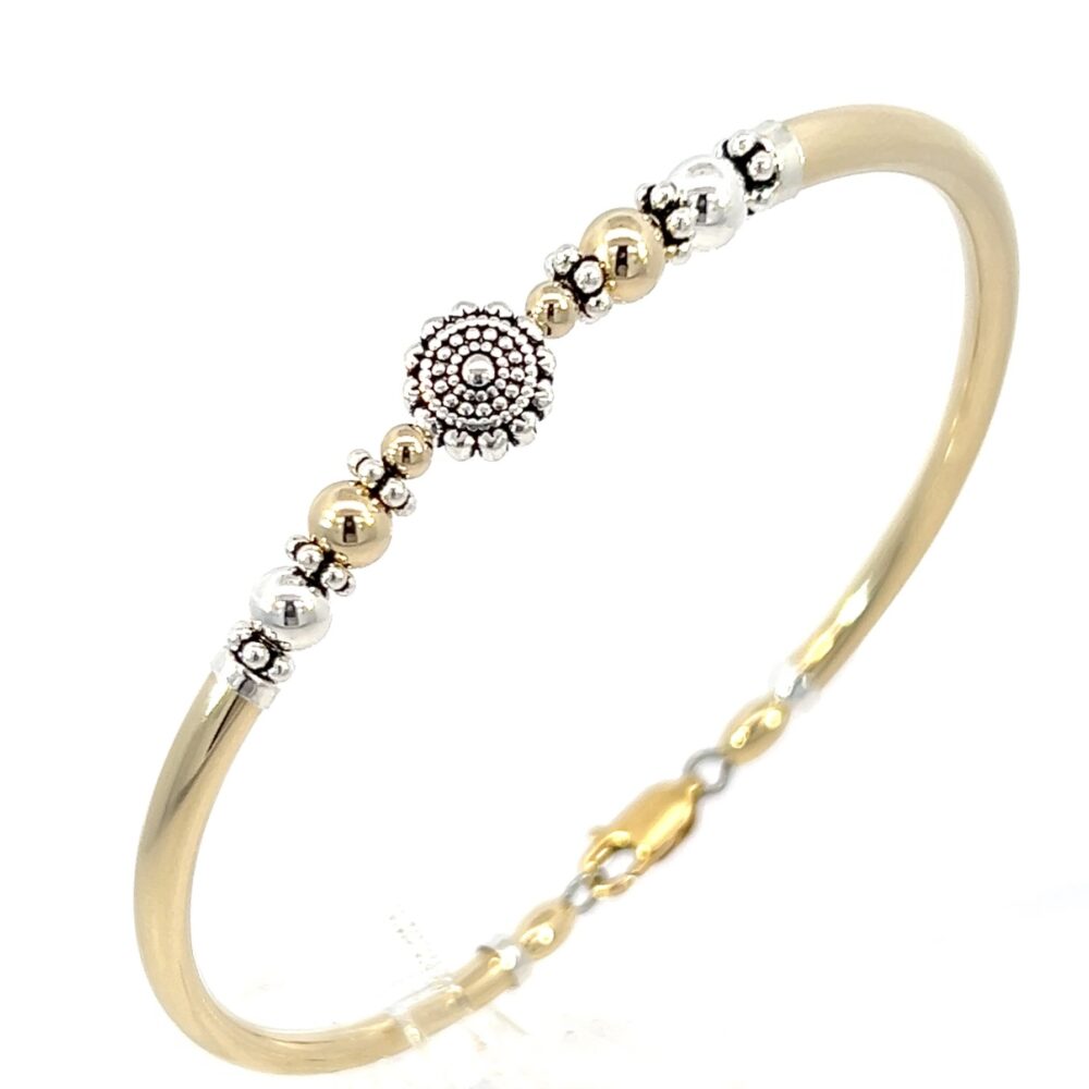 Mandala 14K Gold Filled and Silver Bracelet