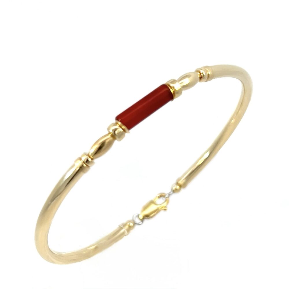 Carnelian Cylinder 14K Gold Filled Bracelet