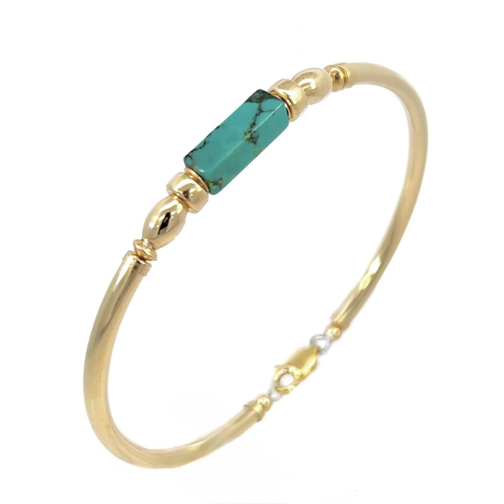Turquoise Rectangle 14K Gold Filled Bracelet
