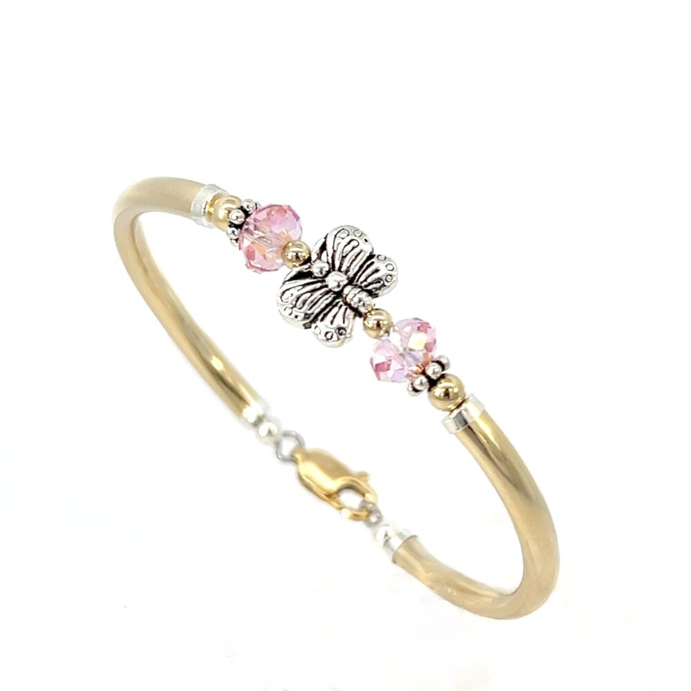 Baby Pink Butterfly 14K Gold Filled Bracelet