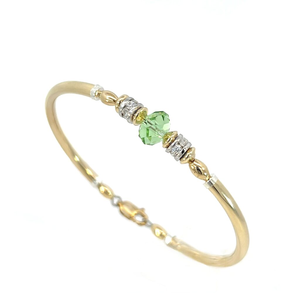 Carla Peridot  14K Gold Filled Swarovski Crystal with 925 Silver Cubic Zirconia.