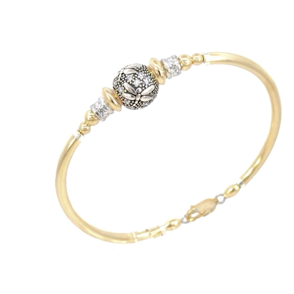 Dragonfly Cubic Zirconia 14K Gold Filled Bracelet