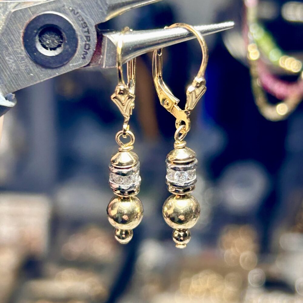 Nikki CZ Gold Filled Lever Back Earrings