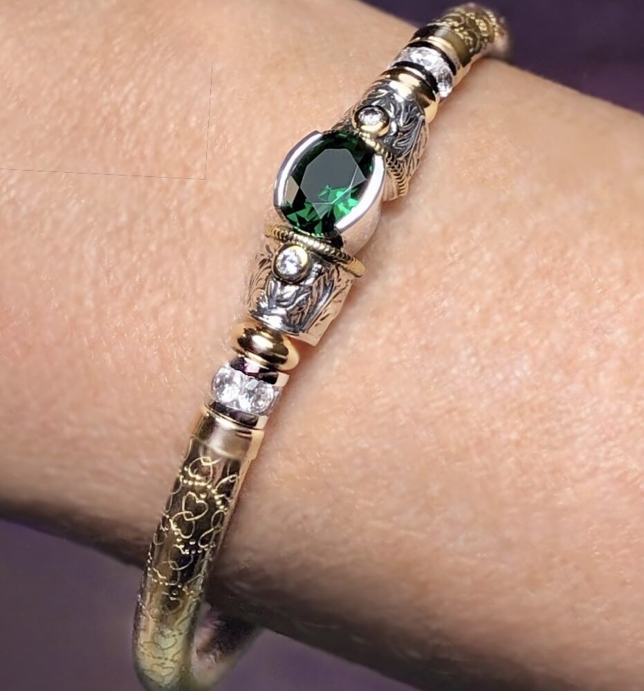 Aurora  Emerald Gold Filled Bracelet