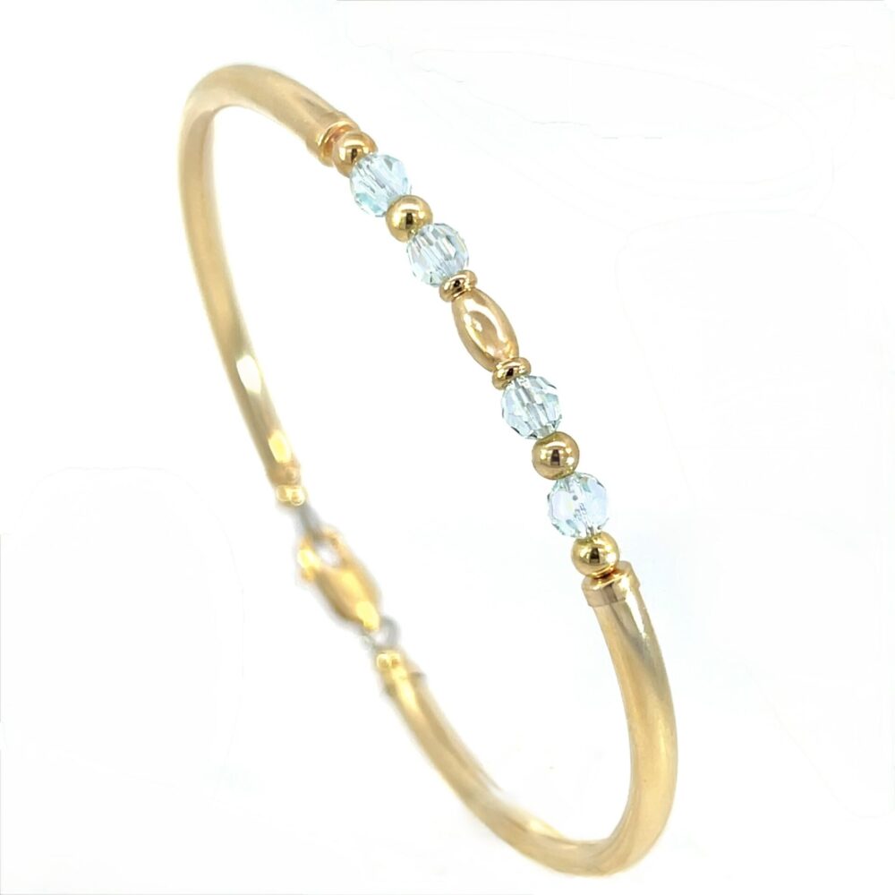 Abbie Aquamarine Austrian Crystal Gold Filled Bracelet